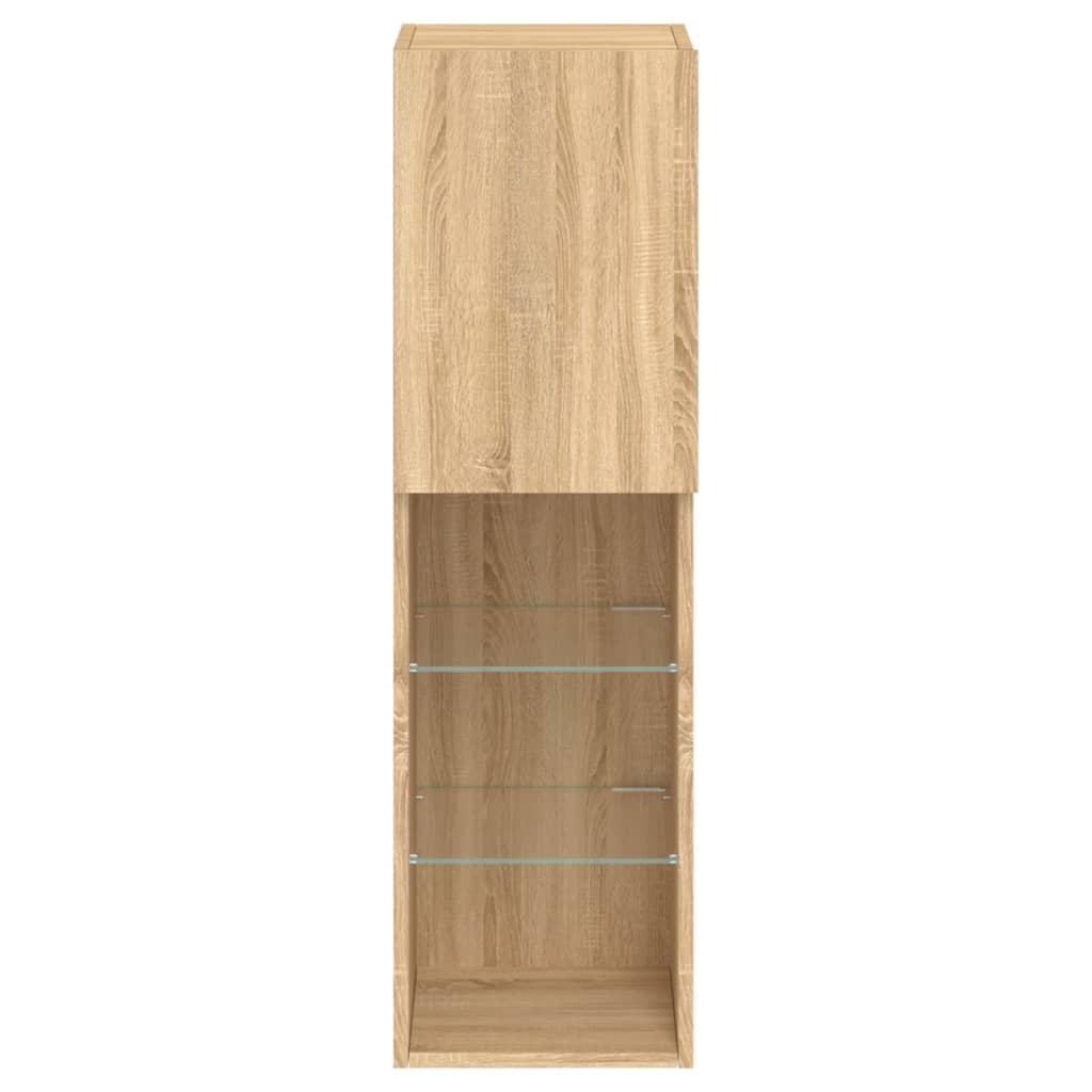 Tv Cabinets With Led Lights 2 Pcs 30.5X30X Sonoma Oak