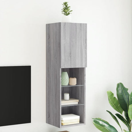 Tv Cabinet With Led Lights 40.5X30X Grey Sonoma