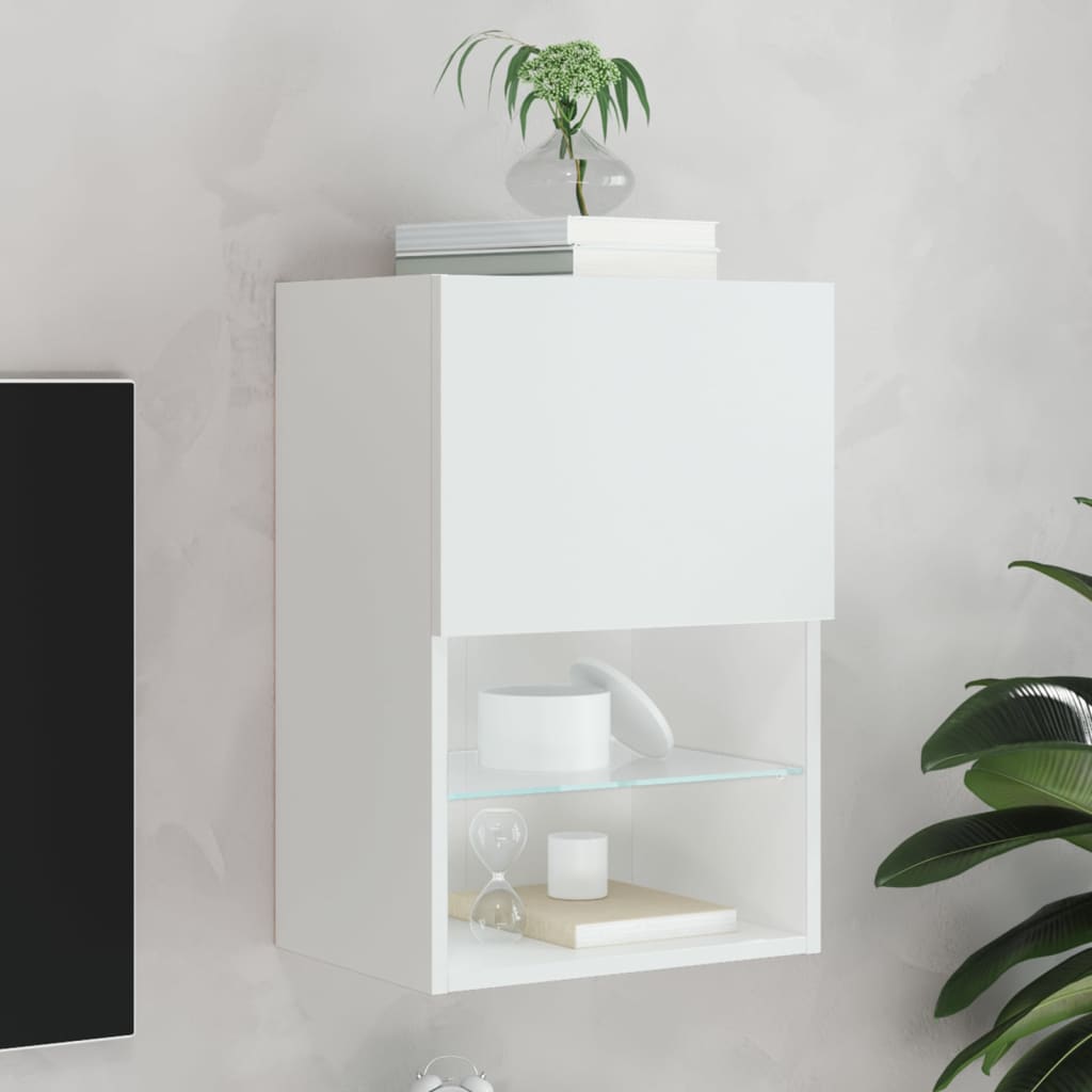 Tv Cabinet With Led Lights 30.5X30X White