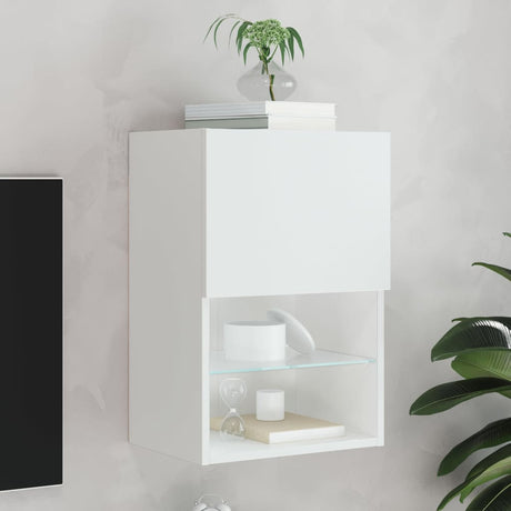 Tv Cabinet With Led Lights 30.5X30X White