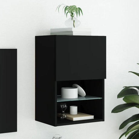 Tv Cabinet With Led Lights 30.5X30X Black
