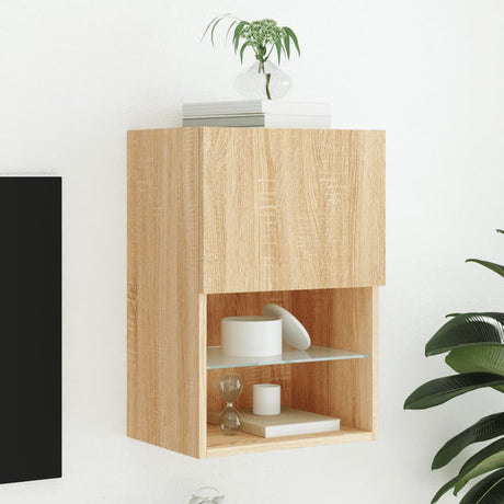 Tv Cabinets With Led Lights 2 Pcs 30.5X30X Sonoma Oak