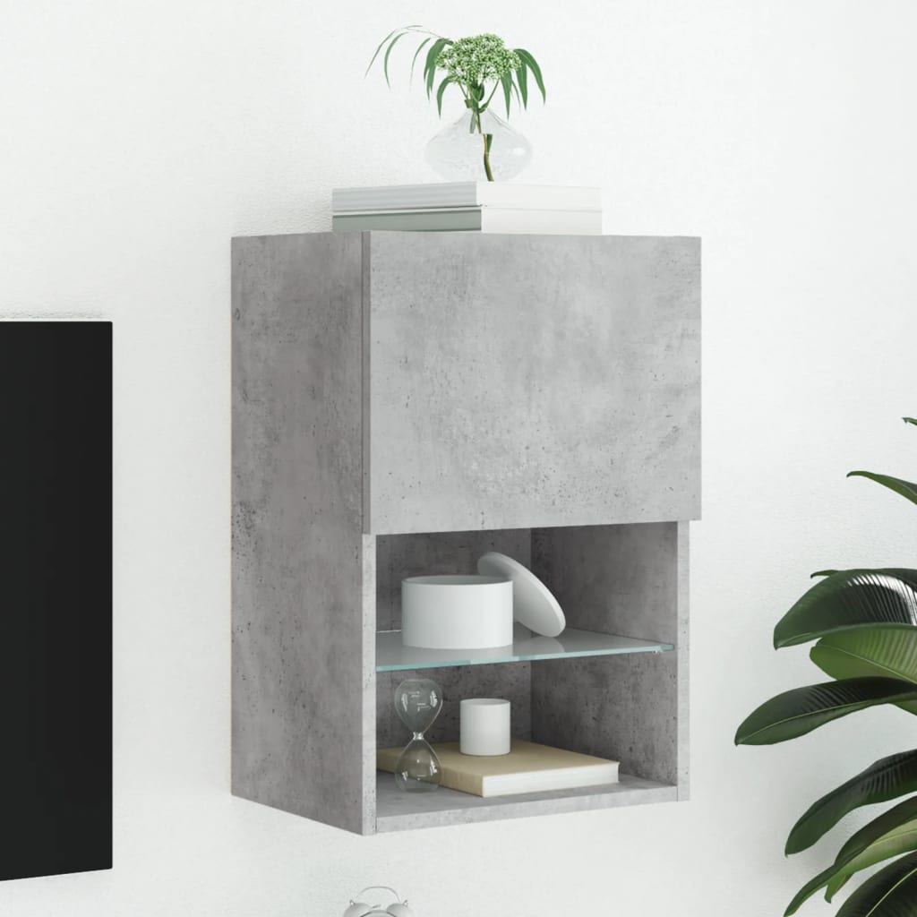 Tv Cabinet With Led Lights 40.5X30X Concrete Grey