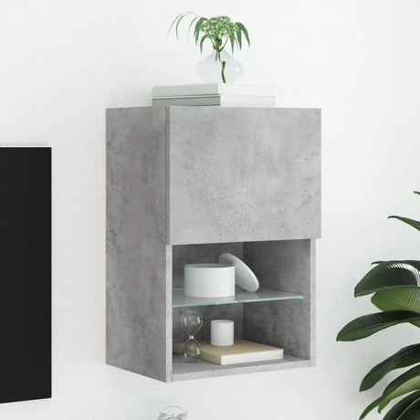 Tv Cabinet With Led Lights 40.5X30X Concrete Grey
