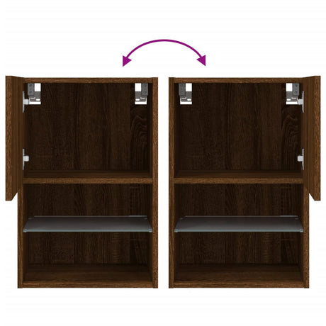 Tv Cabinet With Led Lights 40.5X30X Brown Oak