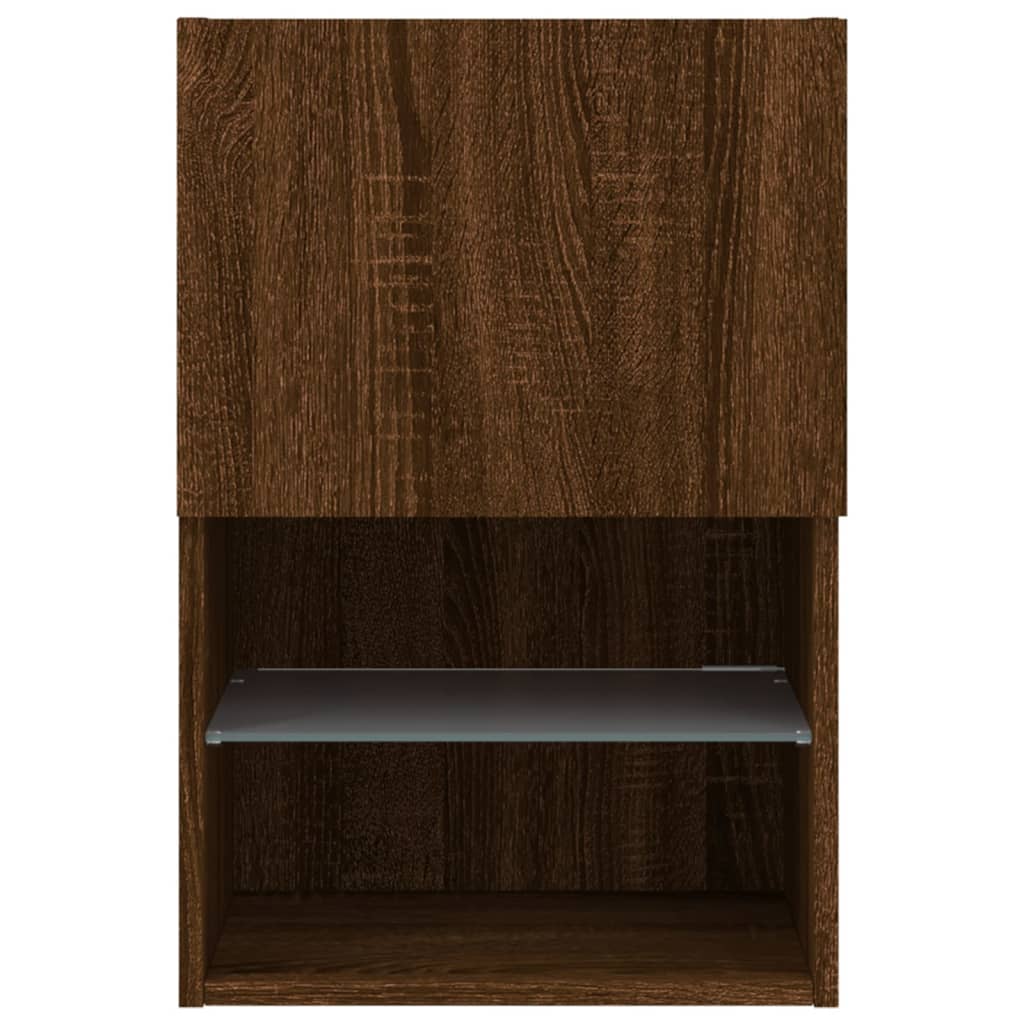 Tv Cabinet With Led Lights 40.5X30X Brown Oak