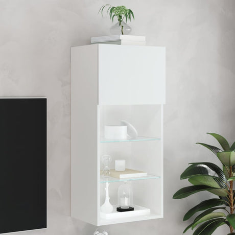 Tv Cabinet With Led Lights 30.5X30X White