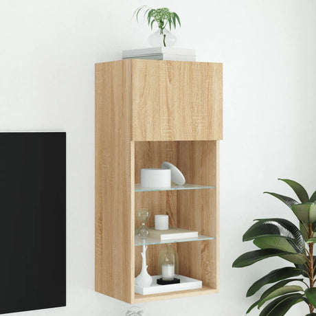Tv Cabinets With Led Lights 2 Pcs 30.5X30X Sonoma Oak