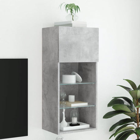 Tv Cabinet With Led Lights 40.5X30X Concrete Grey