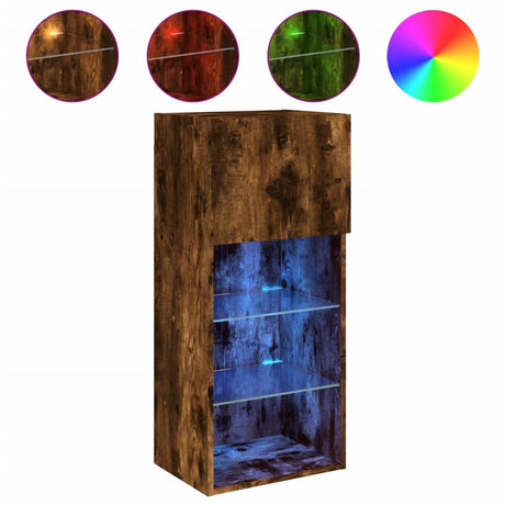 Tv Cabinet With Led Lights 40.5X30X Smoked Oak