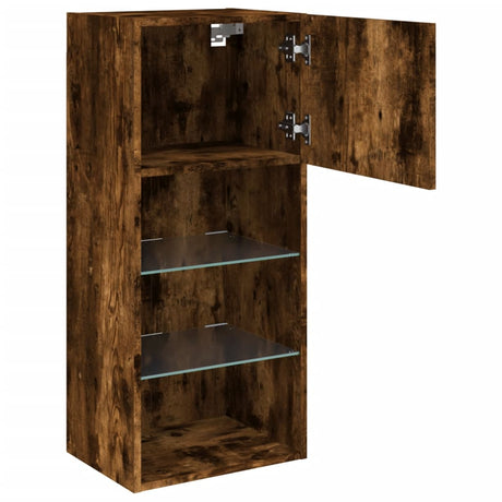 Tv Cabinet With Led Lights 40.5X30X Smoked Oak
