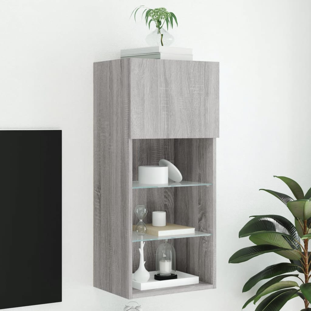 Tv Cabinet With Led Lights 40.5X30X Grey Sonoma