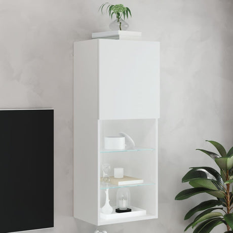 Tv Cabinet With Led Lights 30.5X30X White