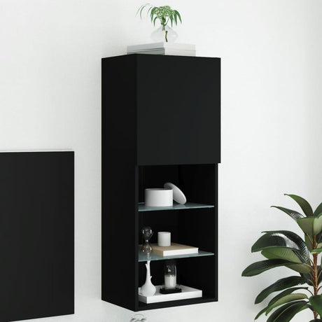 Tv Cabinet With Led Lights 30.5X30X Black