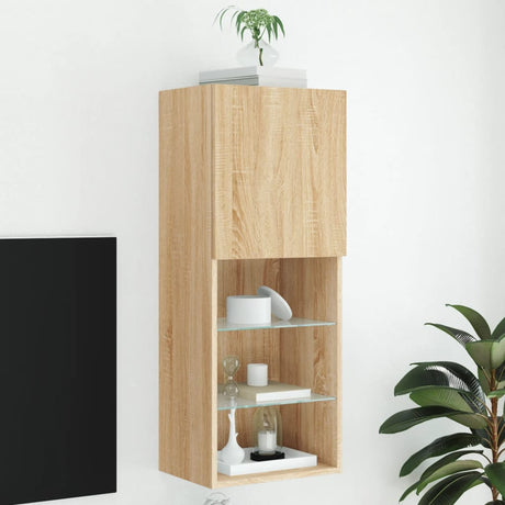 Tv Cabinets With Led Lights 2 Pcs 30.5X30X Sonoma Oak
