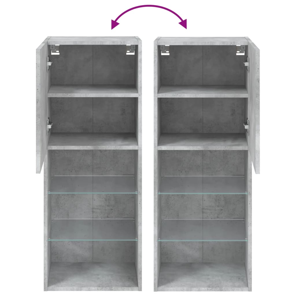 Tv Cabinet With Led Lights 40.5X30X Concrete Grey