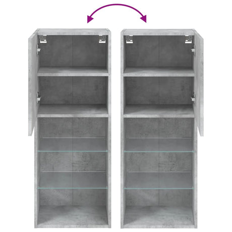 Tv Cabinet With Led Lights 40.5X30X Concrete Grey