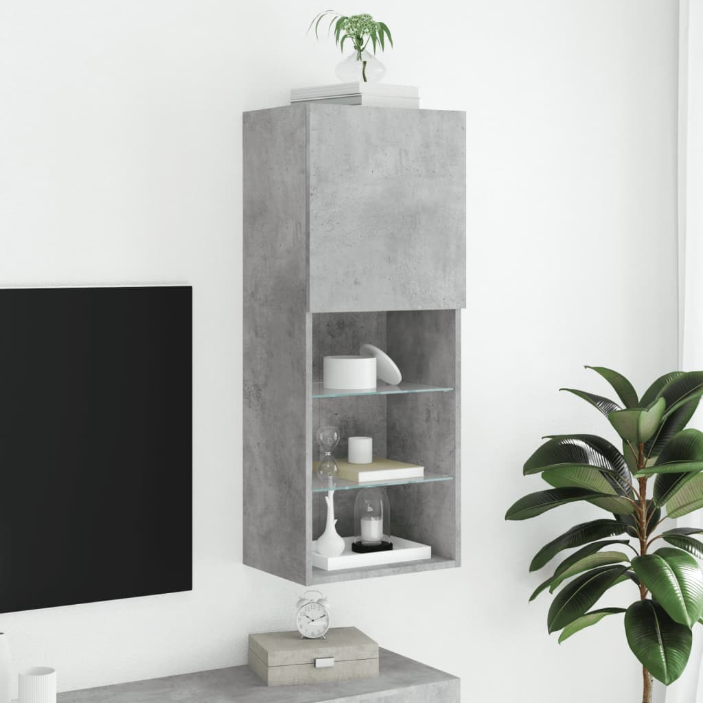 Tv Cabinet With Led Lights 40.5X30X Concrete Grey
