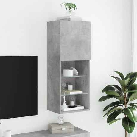 Tv Cabinet With Led Lights 40.5X30X Concrete Grey