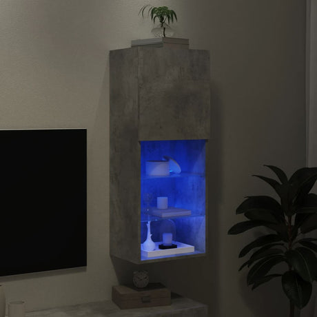 Tv Cabinet With Led Lights 40.5X30X Concrete Grey