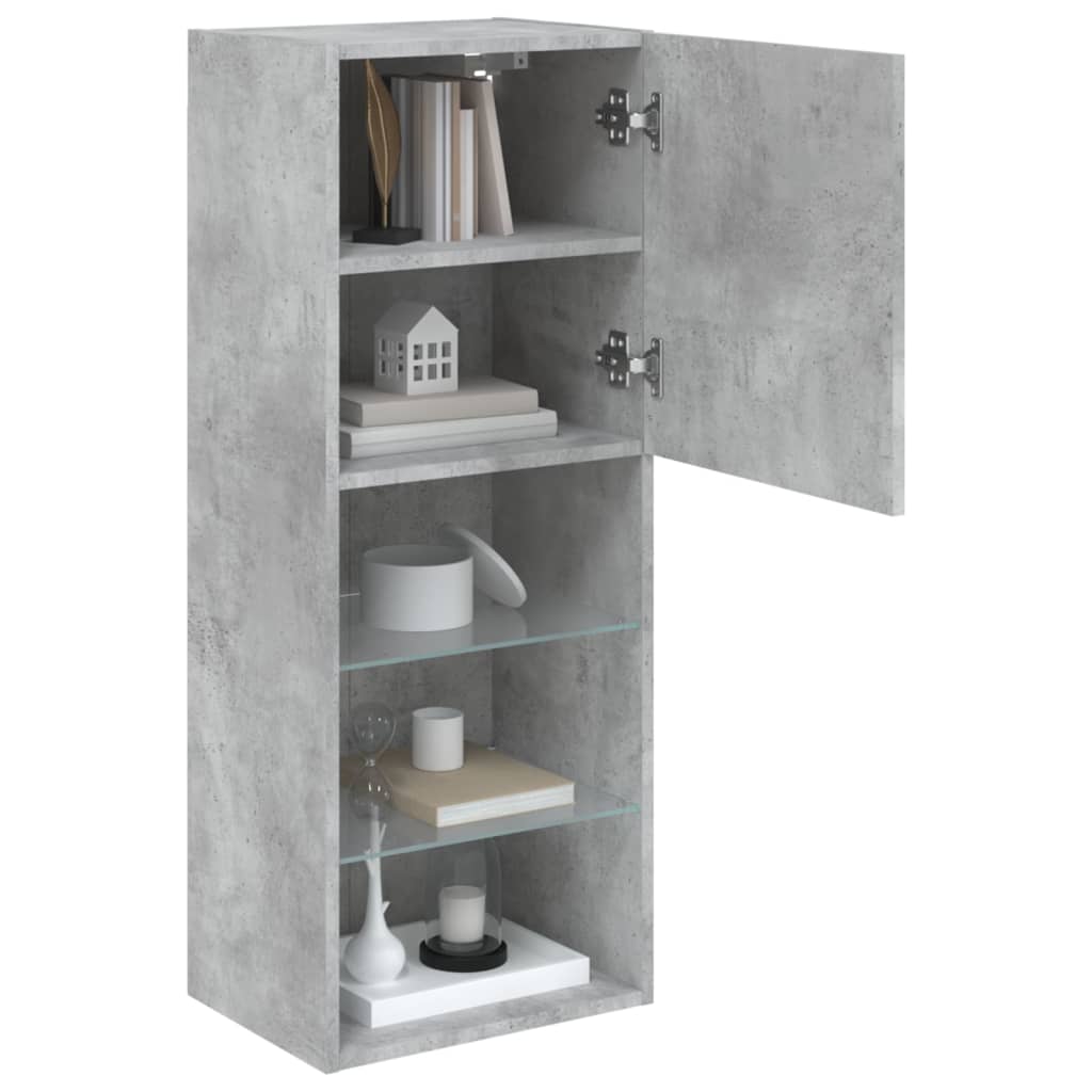 Tv Cabinet With Led Lights 40.5X30X Concrete Grey