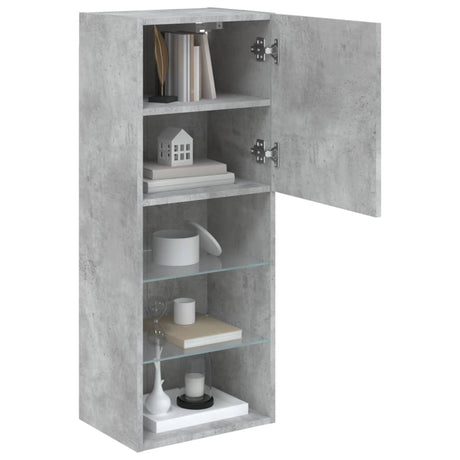 Tv Cabinet With Led Lights 40.5X30X Concrete Grey