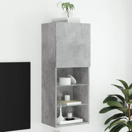 Tv Cabinet With Led Lights 40.5X30X Concrete Grey