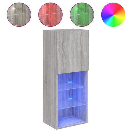 Tv Cabinet With Led Lights 40.5X30X Grey Sonoma