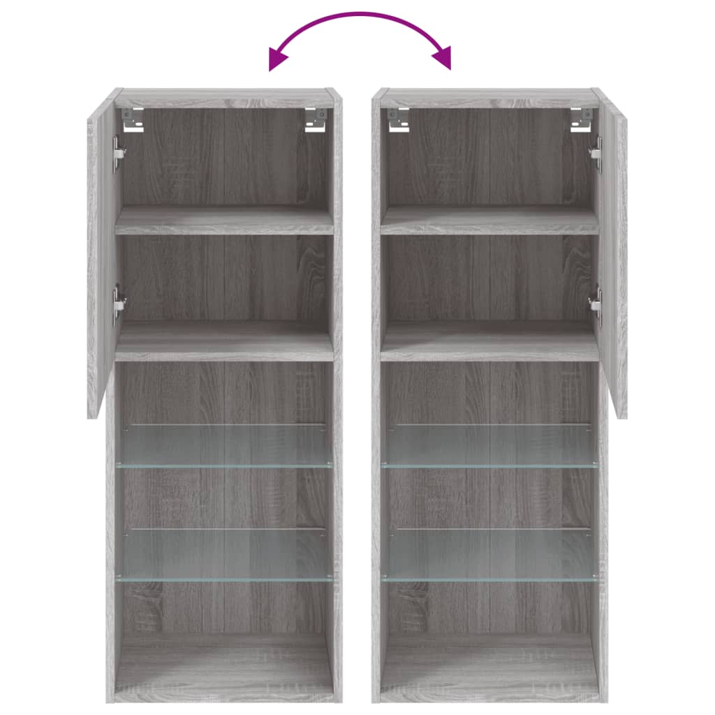 Tv Cabinet With Led Lights 40.5X30X Grey Sonoma