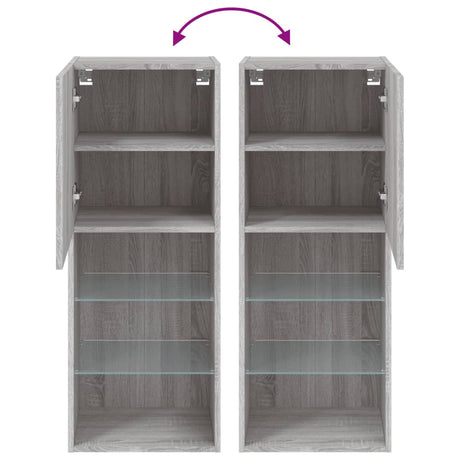 Tv Cabinet With Led Lights 40.5X30X Grey Sonoma