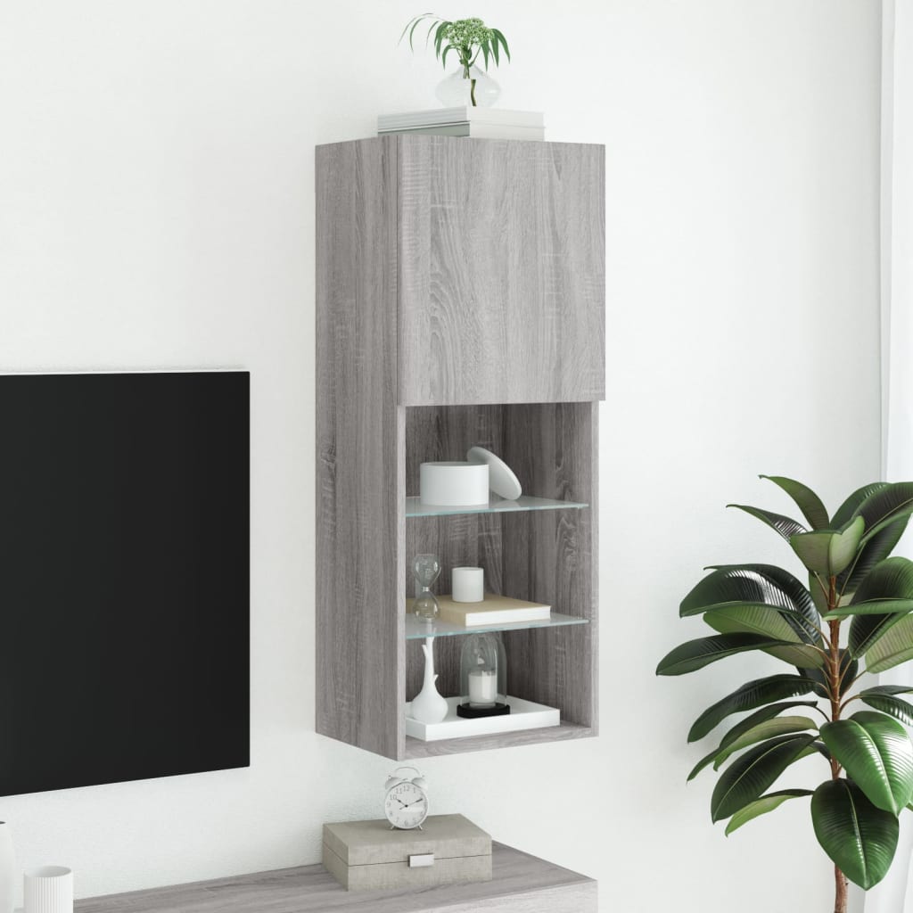 Tv Cabinet With Led Lights 40.5X30X Grey Sonoma