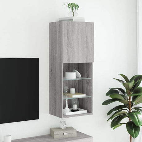 Tv Cabinet With Led Lights 40.5X30X Grey Sonoma