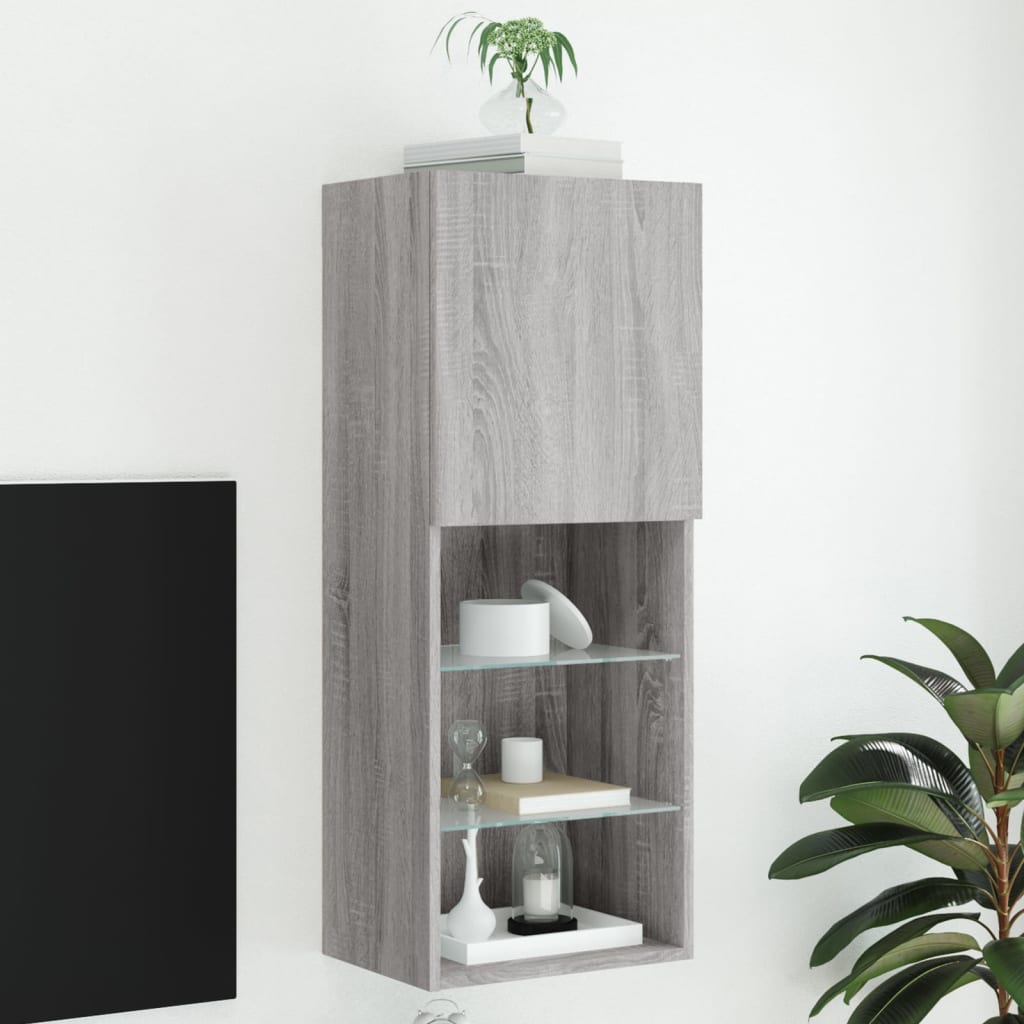 Tv Cabinet With Led Lights 40.5X30X Grey Sonoma