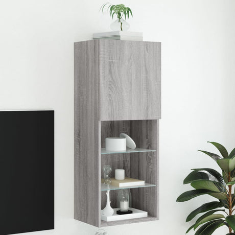 Tv Cabinet With Led Lights 40.5X30X Grey Sonoma