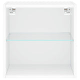 Bedside Cabinet With Led Lights Wall-Mounted White