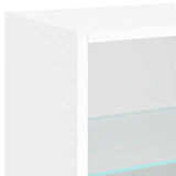 Bedside Cabinet With Led Lights Wall-Mounted White