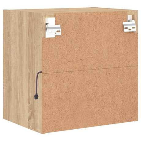 Bedside Cabinets With Led Lights Wall-Mounted 2 Pcs Sonoma Oak