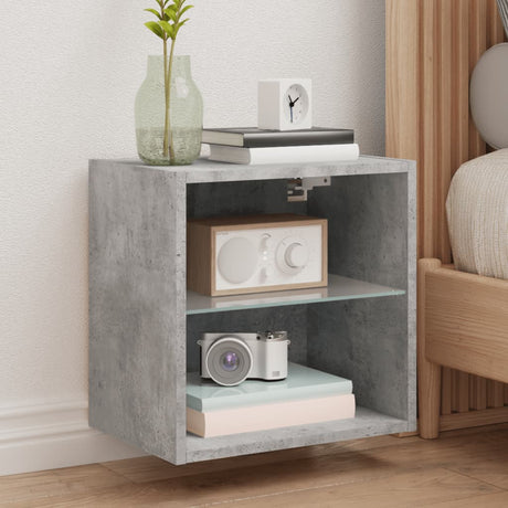 Tv Wall Cabinets With Led Lights 2 Pcs 30X28.5X Concrete Grey