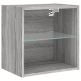 Bedside Cabinet With Led Lights Wall-Mounted Grey Sonoma