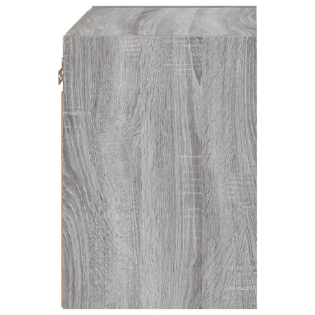 Bedside Cabinet With Led Lights Wall-Mounted Grey Sonoma