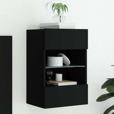 Tv Wall Cabinets With Led Lights 2 Pcs 40X30X60.5 Cm