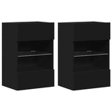 Tv Wall Cabinets With Led Lights 2 Pcs 40X30X60.5 Cm