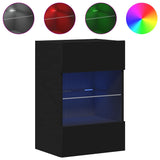 Tv Wall Cabinets With Led Lights 2 Pcs 40X30X60.5 Cm