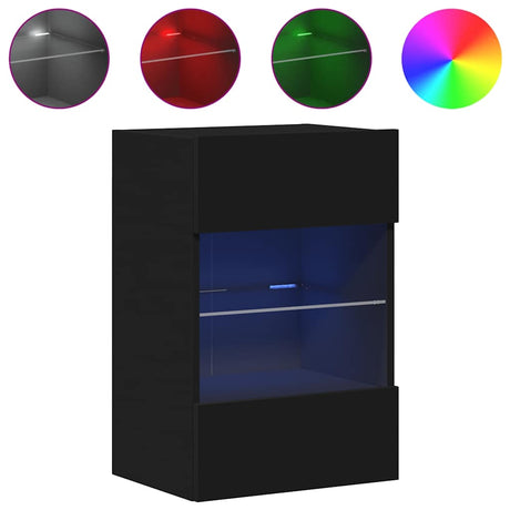 Tv Wall Cabinets With Led Lights 2 Pcs 40X30X60.5 Cm