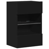 Tv Wall Cabinets With Led Lights 2 Pcs 40X30X60.5 Cm