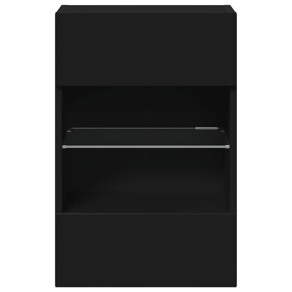 Tv Wall Cabinets With Led Lights 2 Pcs 40X30X60.5 Cm