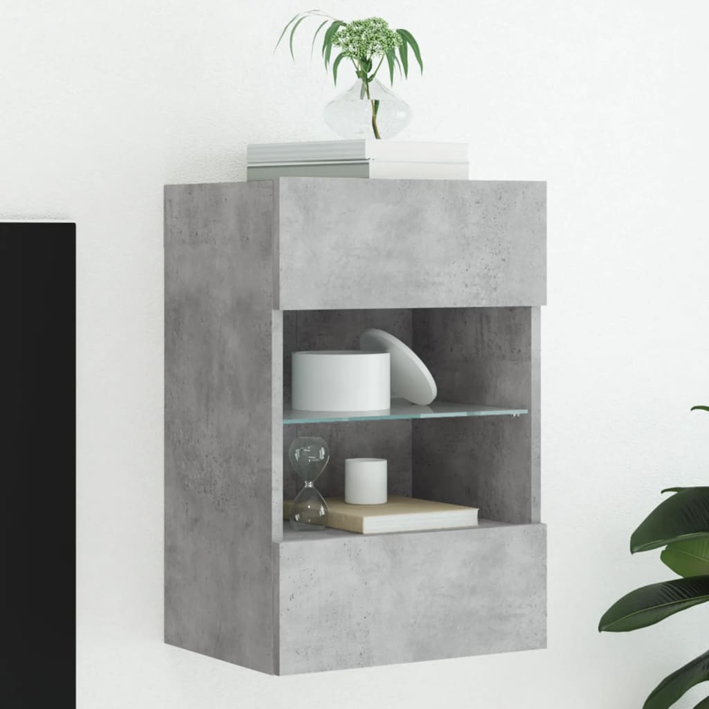 Tv Wall Cabinets With Led Lights 2 Pcs 40X30X60.5 Cm