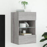 Tv Wall Cabinets With Led Lights 2 Pcs 40X30X60.5 Cm