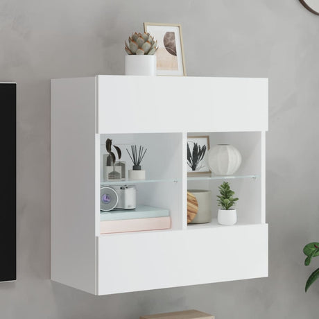 Tv Wall Cabinets With Led Lights 2 Pcs 40X30X60.5 Cm