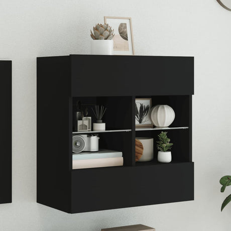 Tv Wall Cabinets With Led Lights 2 Pcs 40X30X60.5 Cm
